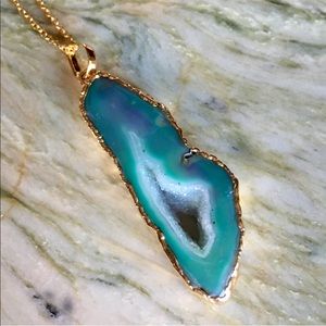 🆕 Teal Druzy Agate Necklace